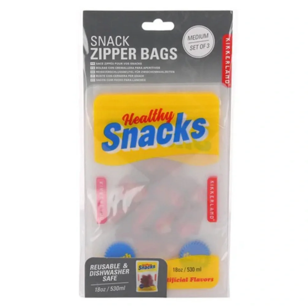 Kikkerland Reusable Snack Zipper Bags